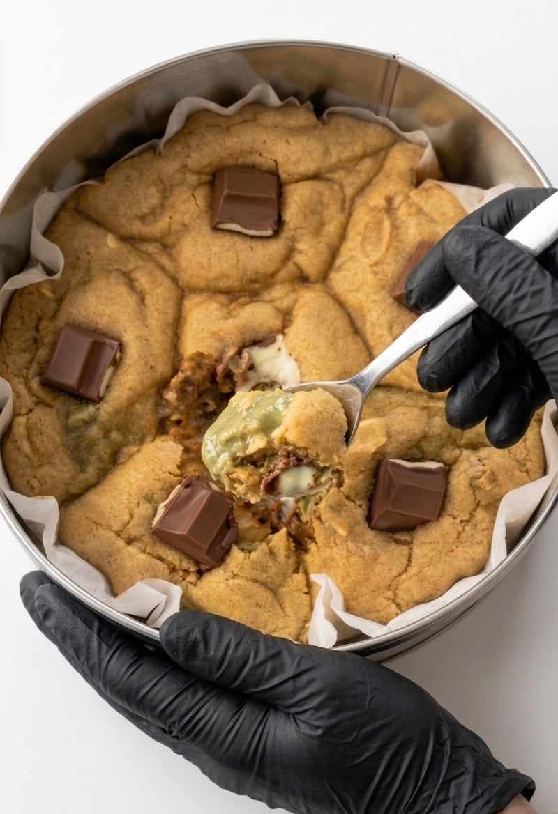 Pistachio Kinder White Chocolate Tin Cookie 💚🤍🤎