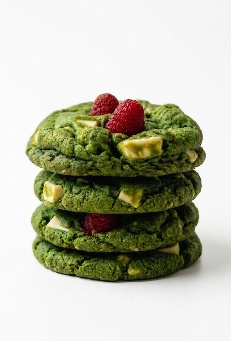 Matcha + white chocolate cookie🍵🤍